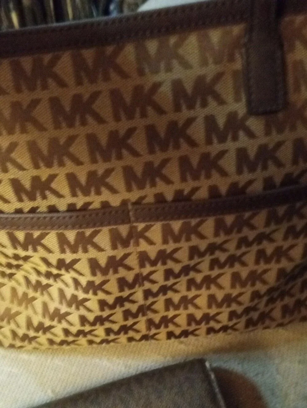 Michael Kors Brown MK Logo Tote with Matching Brown Wallet